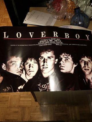 Rare 83 Loverboy/ Quiet Riot 12x18 August 3rd 1983 Concert Poster