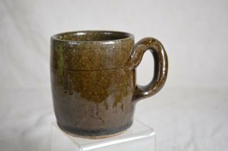 Rare Lanier Meaders Folk Art Pottery Mug With Ear Handle Signed - Nr