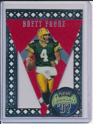 1997 Playoff Contenders Pennants Red Felt Brett Favre 23 Green Bay Packers Rare