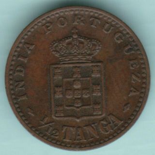Portugese India Goa - Carlos I - 1/12 Tanga - Ex Rare Coin