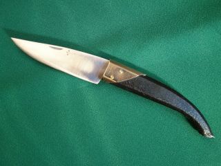 Vtg Rare Bulgarian Handmade Folding Pocket Knife Camping Hunting Fishing Tool