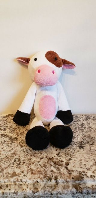 Rare Vhtf Circo 17 " White And Pink Cow Plush Stuffed Animal Soft