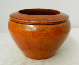 Ex Rare C.  R.  Auman Nc Pottery Chrome Red Glaze Collared Vase,  Wrenn Cole,  20s