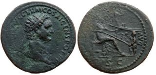 Rare Domitian.  Ad 81 - 96.  Æ Dupondius