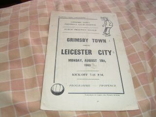 Grimsby V Leicester - Public Practice Match - 19/8/1963 Rare
