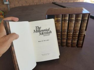 Rare Leather The Mortal Messiah Series Bruce R.  McConkie Box Book Set LDS Mormon 3