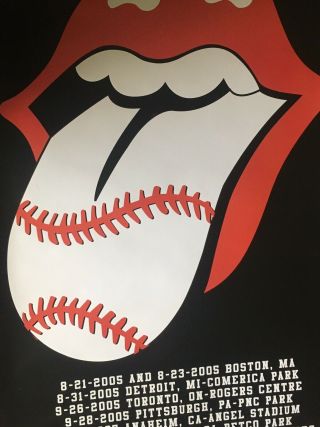 Rare 2005 The Rolling Stones Baseball Parks Tour Poster Tongue Lips