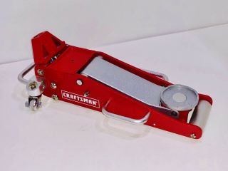 Rare Craftman Miniature Aluminum Racing Jack In Red & Silver 9”x4”