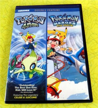 Pokemon 4ever / Heroes The Movie Dvd Video Rare Animated Double Feature