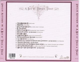 Emilie Autumn ‎– A Bit O ' This & That RARE CD 2