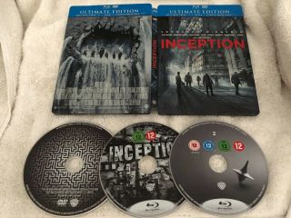 Inception Ultimate Edition Blu Ray/dvd Steelbook All Region Rare Oop