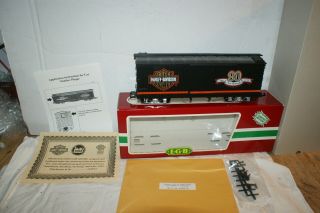 Lgb Rare 4067hd Harley Davidson Box Car With Certificate & Mini Plaque.  O/box