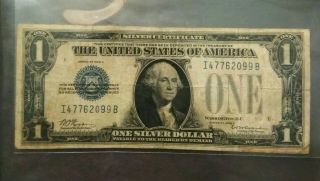 Very Rare 1928 - C $1 Silver Certificate One Dollar Bill Funnyback Blue Seal.