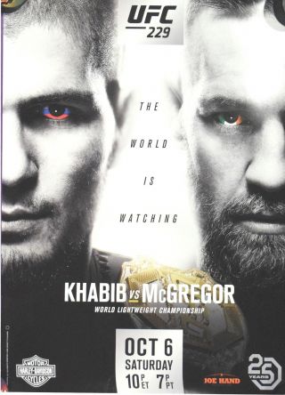 Mcgregor Vs Khabib Ufc 229 Official Fight Poster Saturday October 6th 22x28 Rare