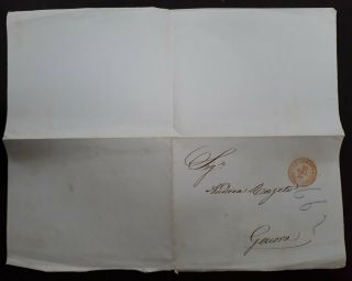 RARE 1850 Italy Folded Letter from Genova Periodico Bancario sent locally 3