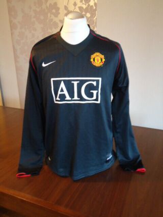 Manchester United 2007 Long Sleeved Nike Away Shirt Large Rare Man Utd