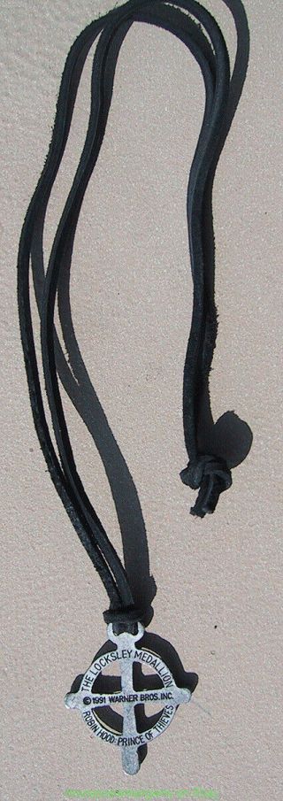 Robin Hood Prince Of Thieves Rare 1991 Promotional Lead Cross Necklace W Leather