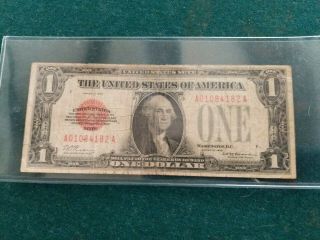 1928 Red George Washington $1 Bill Rare