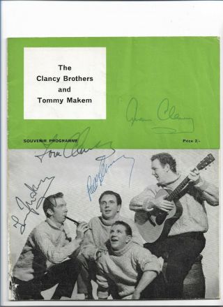 The Clancy Brothers & Tommy Makem Autographed Souvenir Programme 1960 