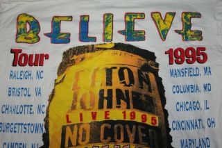 1995 Elton John Believe Tour Shirt XL Concert Summer Rare 6