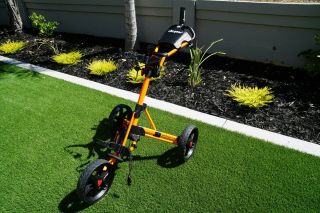 RARE Orange Clicgear Model 3.  0 3 Wheel Golf Push Cart - Best Cart in Golf 4