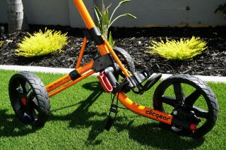RARE Orange Clicgear Model 3.  0 3 Wheel Golf Push Cart - Best Cart in Golf 6