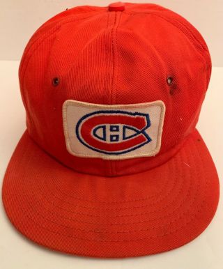 Vintage 1980’s Montreal Canadiens Red Nhl Hockey Snap Back Hat Cap Rare