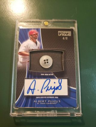 2008 Topps Unique Albert Pujols Button Autograph Game Cardinals Hof Rare