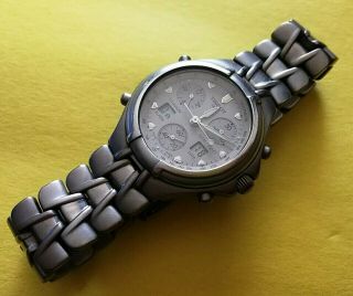 Tissot Mens T - 671 All Titanium Analog Digital Chronograph Quartz Watch Rare