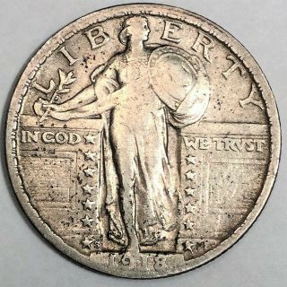 1918 - S Standing Liberty Quarter Coin Rare Date
