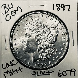 1897 Bu Gem Morgan Silver Dollar Unc Ms,  U.  S.  Rare Coin 6079