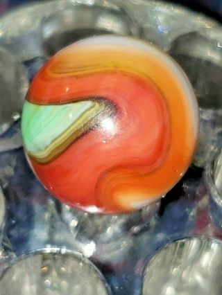Rare Vintage Marble Akro Agate 5 Color Popeye Hybrid Patch Near 3/4 " 123