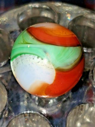 Rare Vintage Marble Akro Agate 5 Color Popeye Hybrid Patch NEAR 3/4 