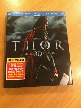 Thor Limited Edition 3d Blu - Ray Set With Rare Slipcover No Digital Code