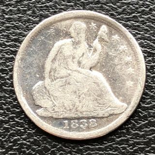 1838 Seated Liberty Half Dime 5c Circulated Rare 11434