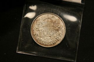 1948 Canada Silver 50 Cents - Rare Key Date Half Dollar Coin