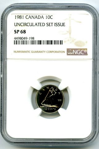 1981 Canada Specimen 10 Cent Ngc Sp68 Dime High Rare Grade Only 5 Known