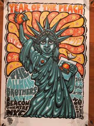 Allman Brothers Band Nyc Beacon Theatre Nyc Concert Poster Very Rare Ae S/n 100