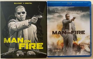 Man On Fire Blu Ray,  Rare Oop Best Buy / Comic Con Exclusive Slipcover Sleeve