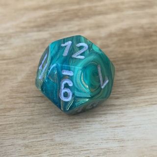 Chessex Lustrous Green D12 Oop Rare Dice