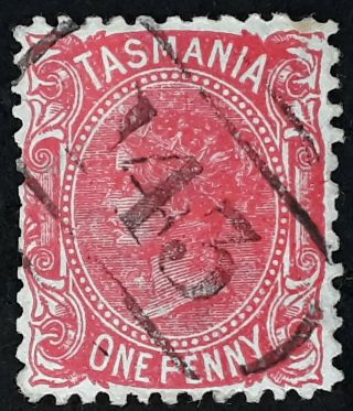 Rare Undated Tasmania 1d Rose Sideface Stamp Numeral Cancel 143 - Snug - River