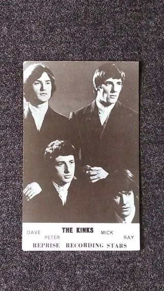 The Kinks 1960s Promo Card Reprise Recording Stars Rare