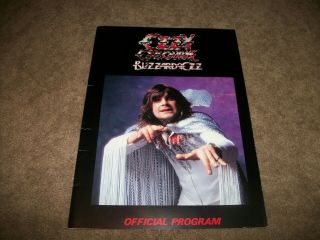 Rare Ozzy Osbourne Randy Rhoads Blizzard Of Oz Tour Program Nm