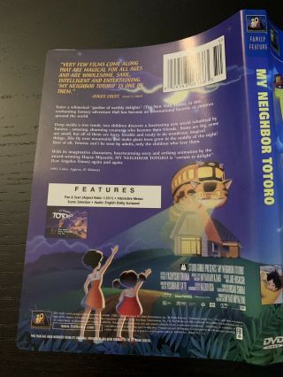 My Neighbor Totoro DVD,  2002 FOX FAMILY FEATURE RARE Movie W Insert HTF 7