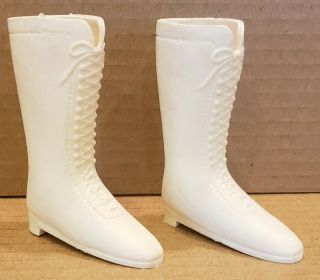Rare Vintage,  Crissy Doll White Boots By Ideal,  Hong Kong - 2 Lefts