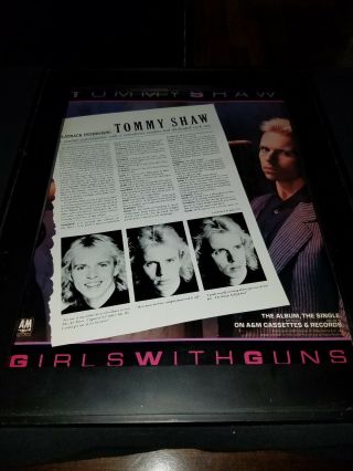 Tommy Shaw Girls With Guns Rare Promo Poster Ad