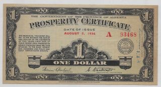 AP1,  Alberta Prosperity Certificate & Stamps.  VERY RARE 4