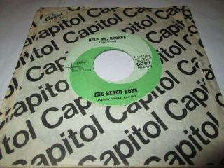 The Beach Boys Help Me Rhonda 45 7 " Nm Us Capitol Green Starline Vinyl Rare