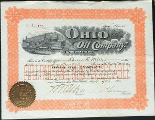 Ohio Oil Company Stock 1901 Purchased By Standard Oil In 1899 Great History Rare