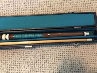 Vintage Rare 4 Piece Wooden Pool Cue Stick with Carry Case Bag straight 3